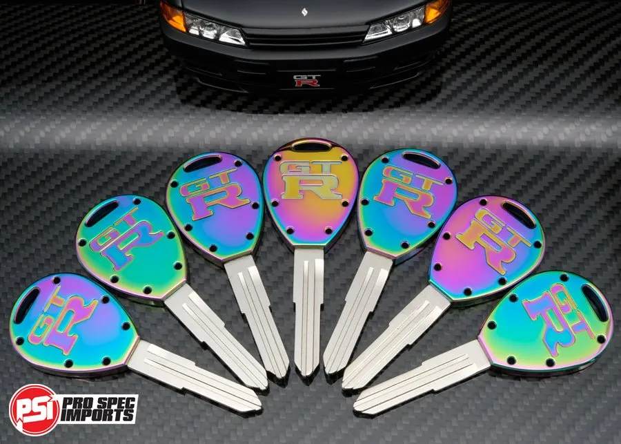 Billet Titanium R32 / R33 Skyline GTR Key Blank - Neo Chrome