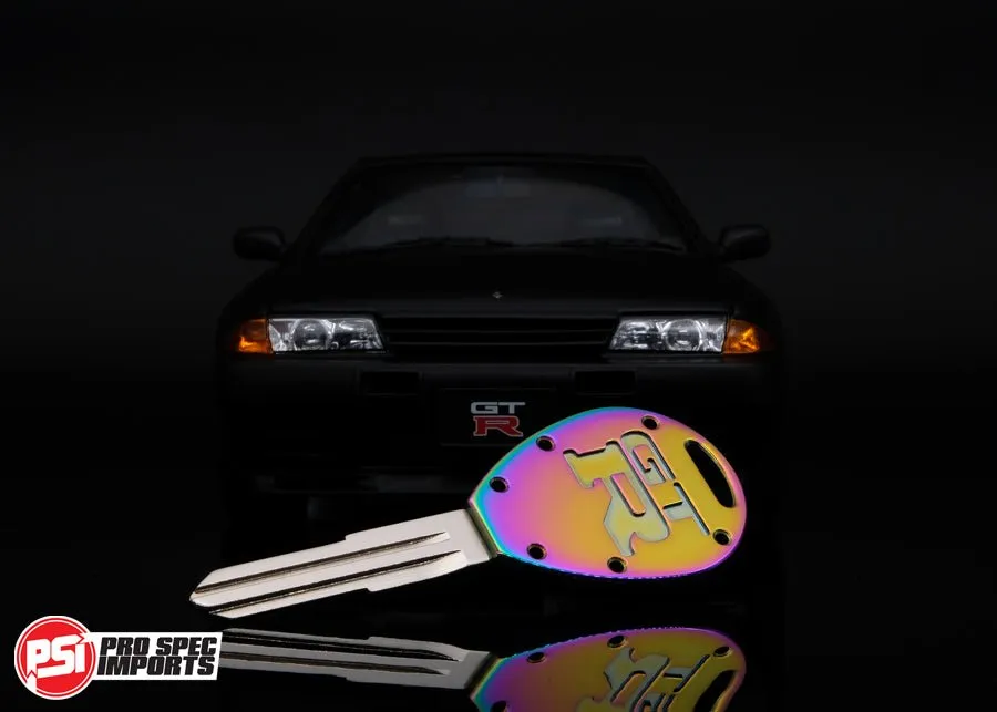 Billet Titanium R32 / R33 Skyline GTR Key Blank - Neo Chrome