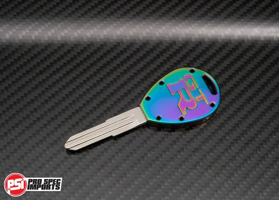Billet Titanium R32 / R33 Skyline GTR Key Blank - Neo Chrome
