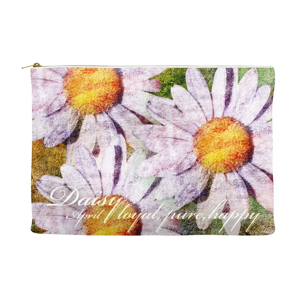Birthday Blossom Cosmetic Pouch - April, Daisy