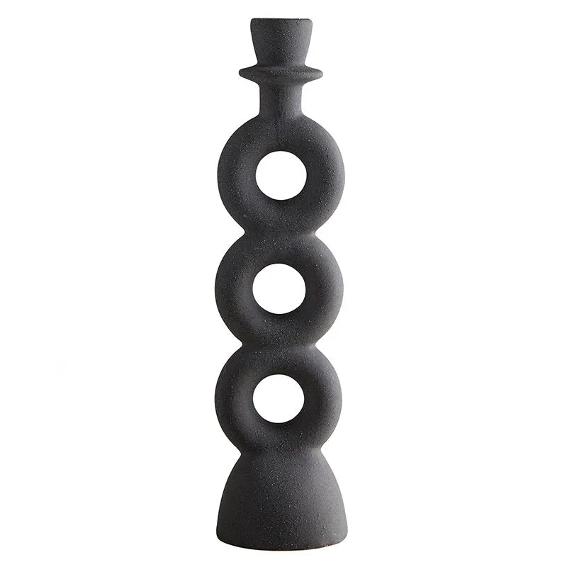 Black Circle Candle Holder - Large