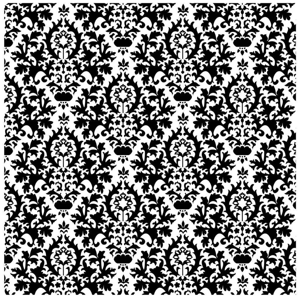 black Damask Adhesive Vinyl Sheet