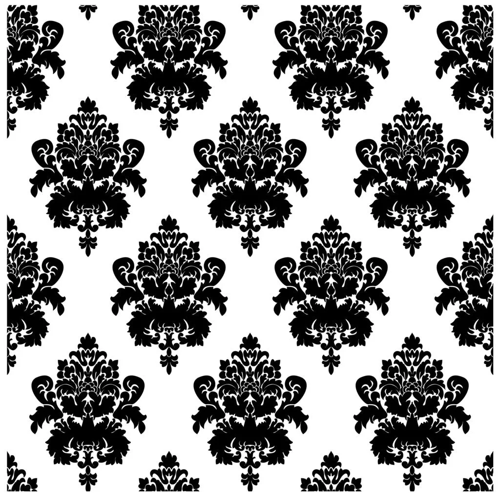 black Damask Adhesive Vinyl Sheet
