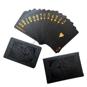 Black Gold Color Playing Card Game Card Deck Waterproof Poker Suit Magic Package Board Game Gift
