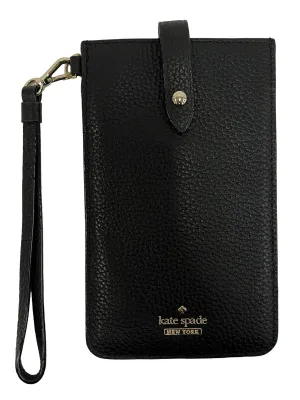 Black Leather Phone Pouch