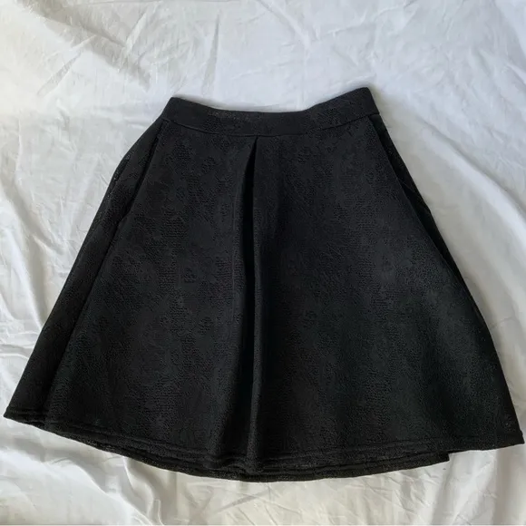 Black Mesh Flower pattern Party High waist Fashion modern Skirt UK brand TFNC