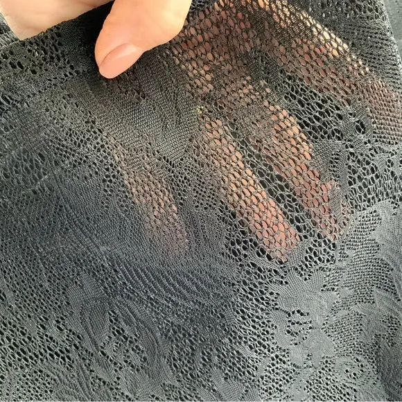 Black Mesh Flower pattern Party High waist Fashion modern Skirt UK brand TFNC