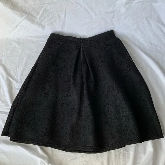 Black Mesh Flower pattern Party High waist Fashion modern Skirt UK brand TFNC