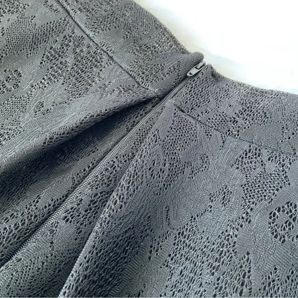 Black Mesh Flower pattern Party High waist Fashion modern Skirt UK brand TFNC