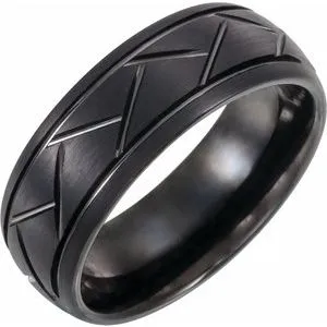Black PVD Tungsten 8 mm Band Size 7.5