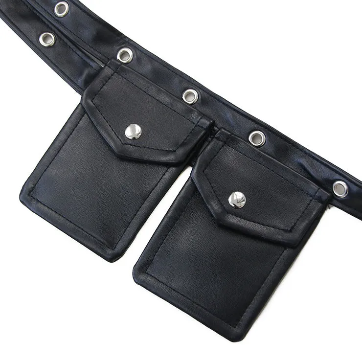 Black Steampunk Mini Pouch Belt