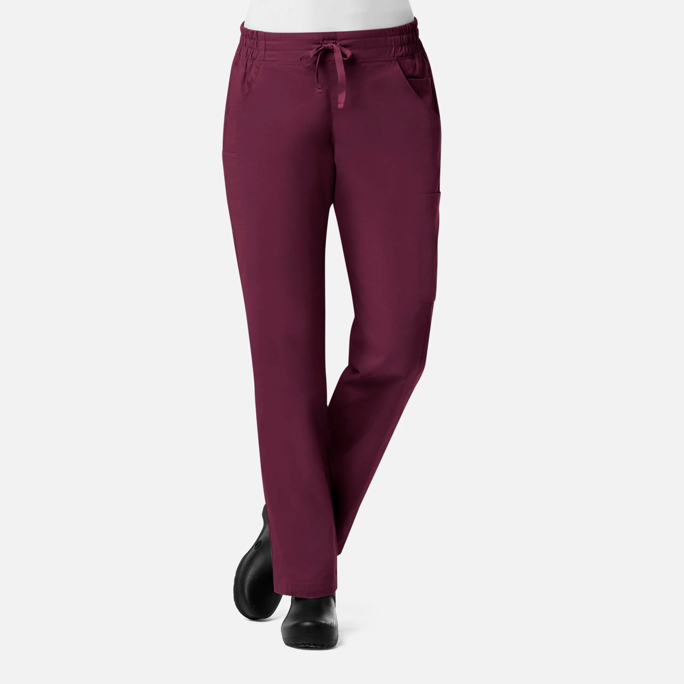 Blossom Signature 8102 Ladies Mesh Pocket 3-Quaters Elastic Band Pant Wine