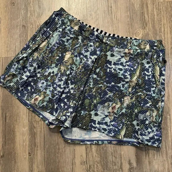 Blue and Black Patterned Floral Lululemon City Skort
