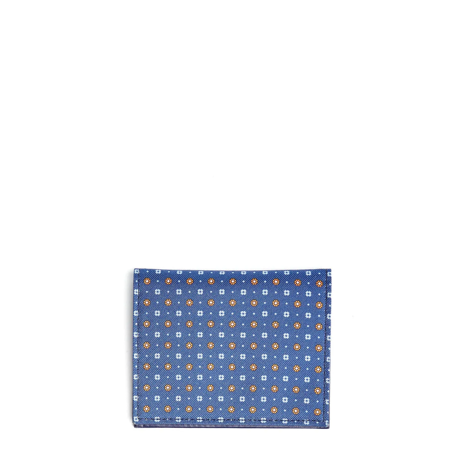 BLUE LEATHER FOLDING CARD HOLDER
