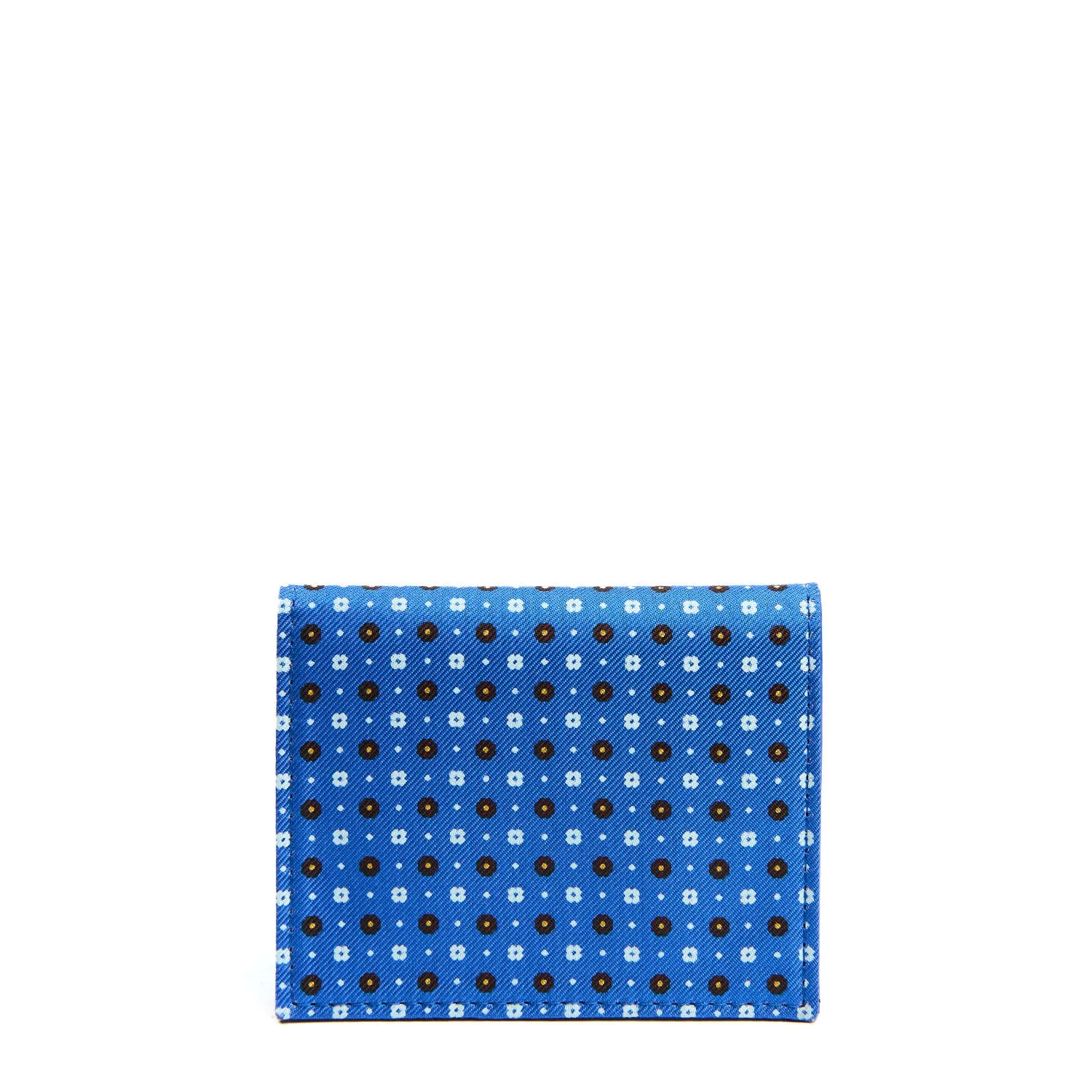 BLUETTE SILK AND LEATHER FOLDING CARD HOLDER