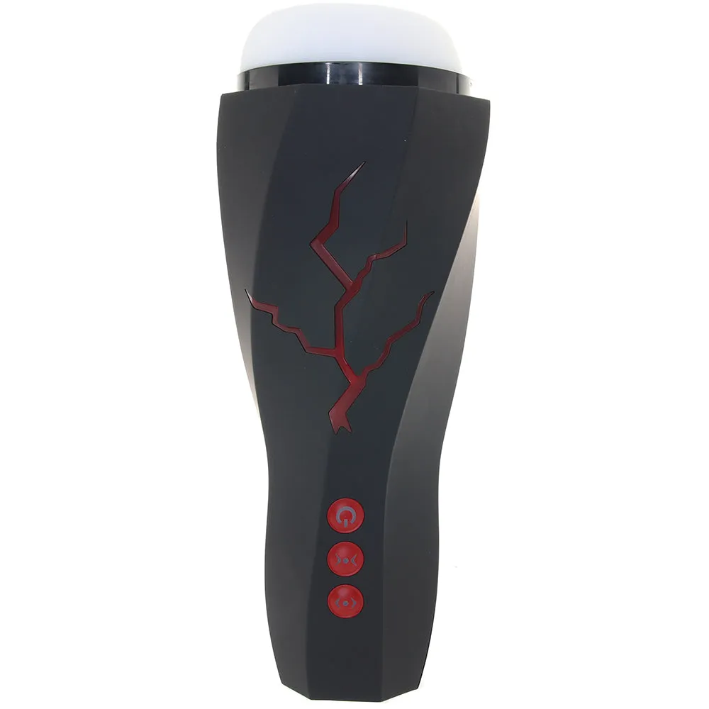 Blush M for Men Storm Rechargeable Vibrating Suction Masturbator Black