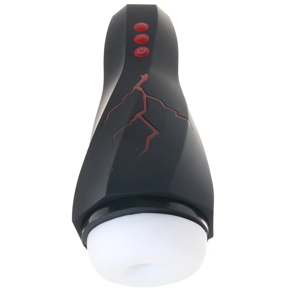 Blush M for Men Storm Rechargeable Vibrating Suction Masturbator Black
