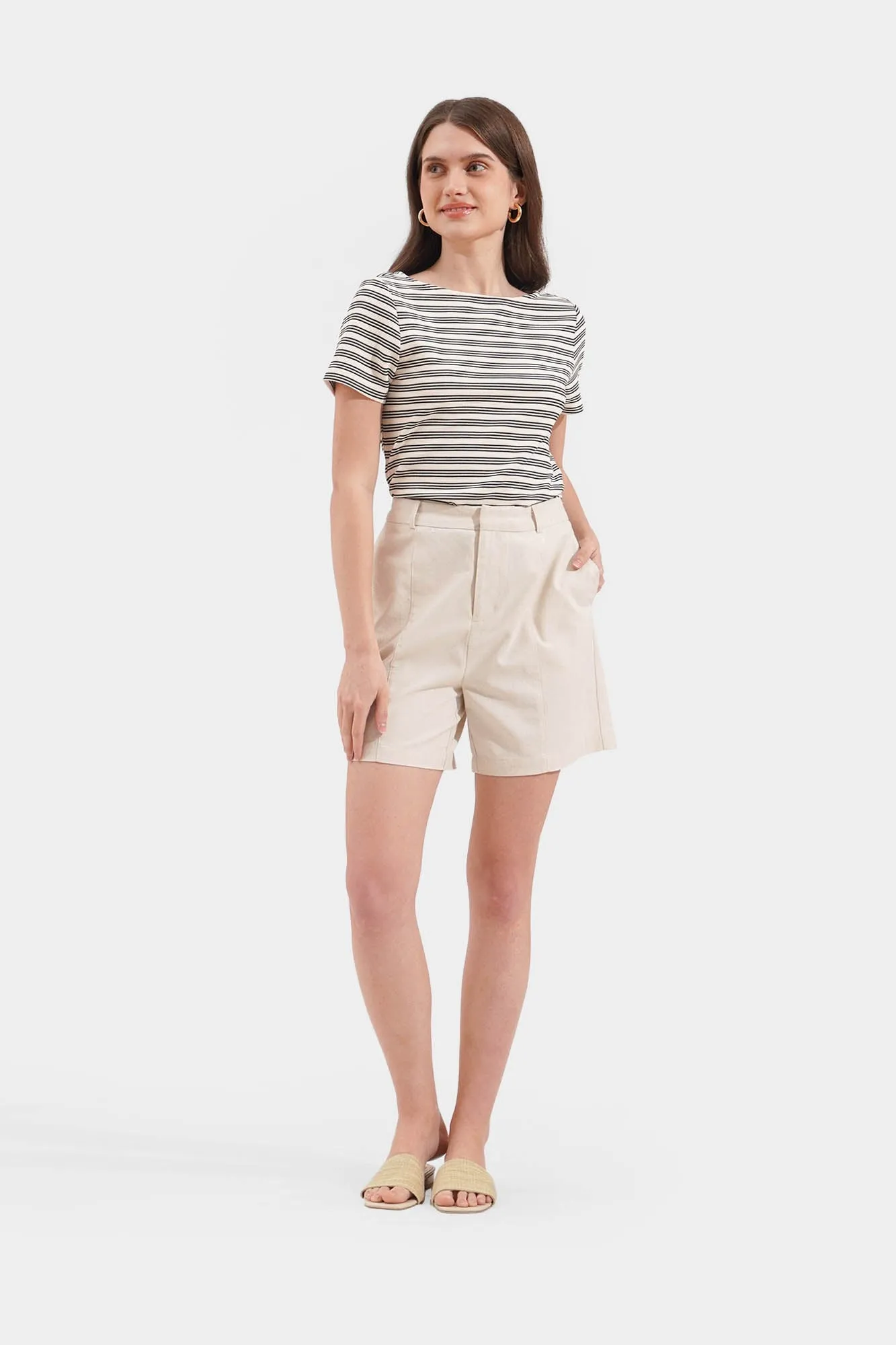Boat Neck Striped Tee