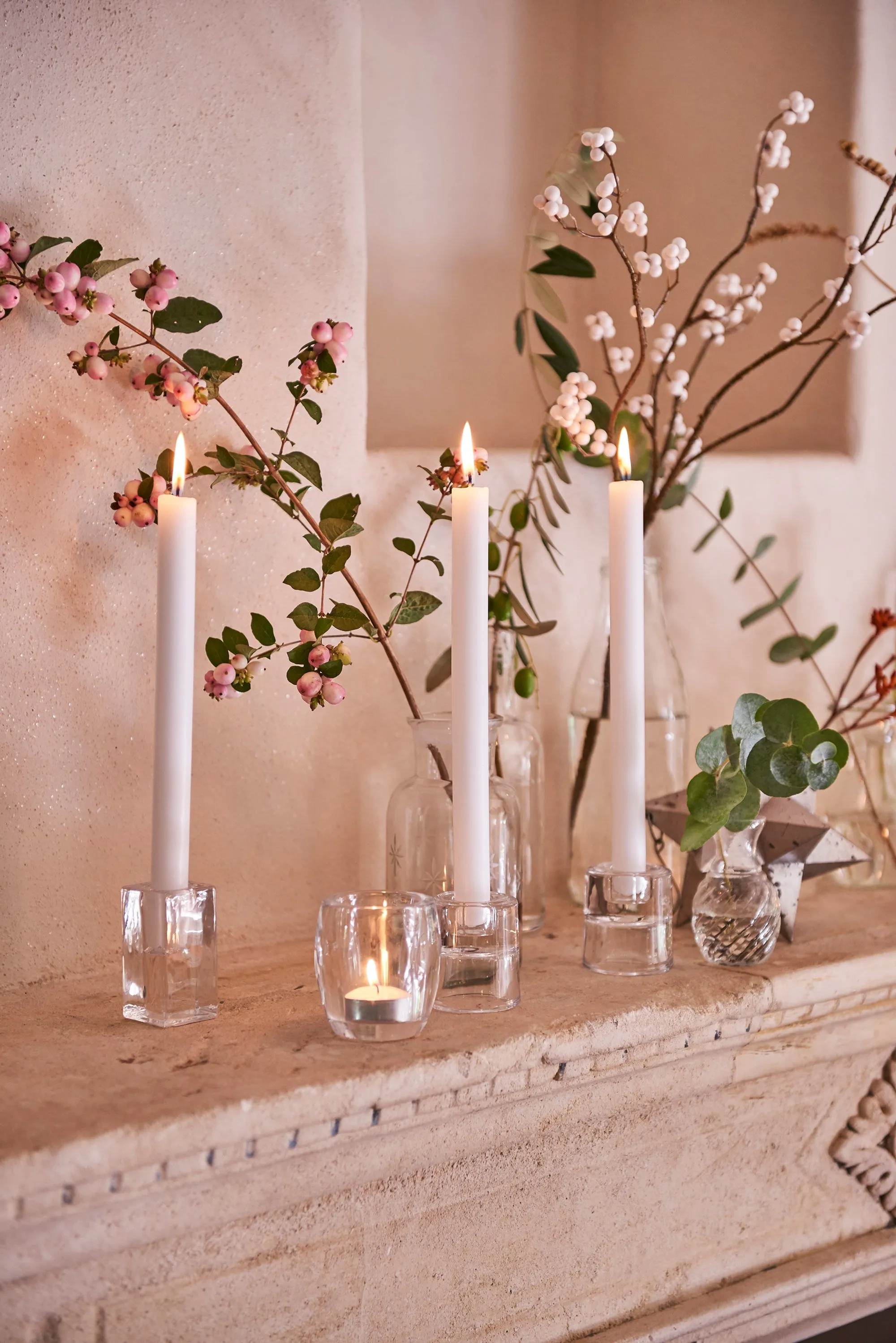 Bolsius Glass Tealight and Tapered Candles 2-in-1 Holder