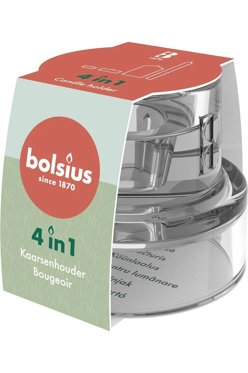 Bolsius New 4-in-1 Glass Candle Holder - 75/89mm