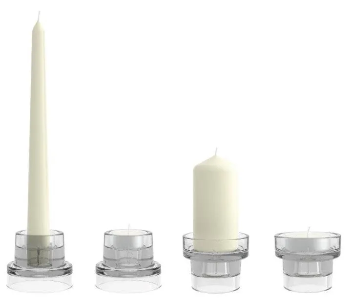 Bolsius New 4-in-1 Glass Candle Holder - 75/89mm