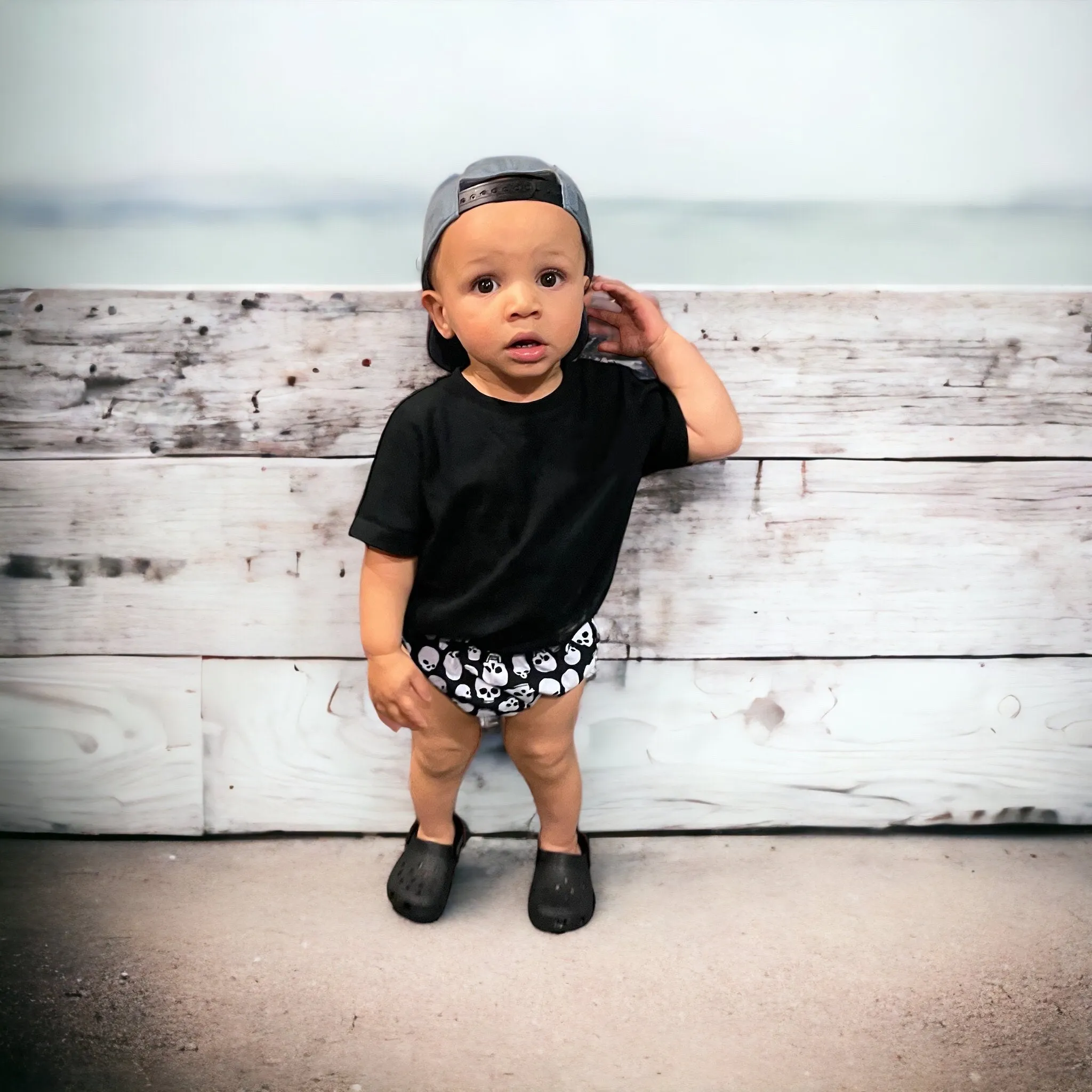 Boys and Girls Recycled Polyester UPF 50  Swim Diaper Cover | Pokadots Red