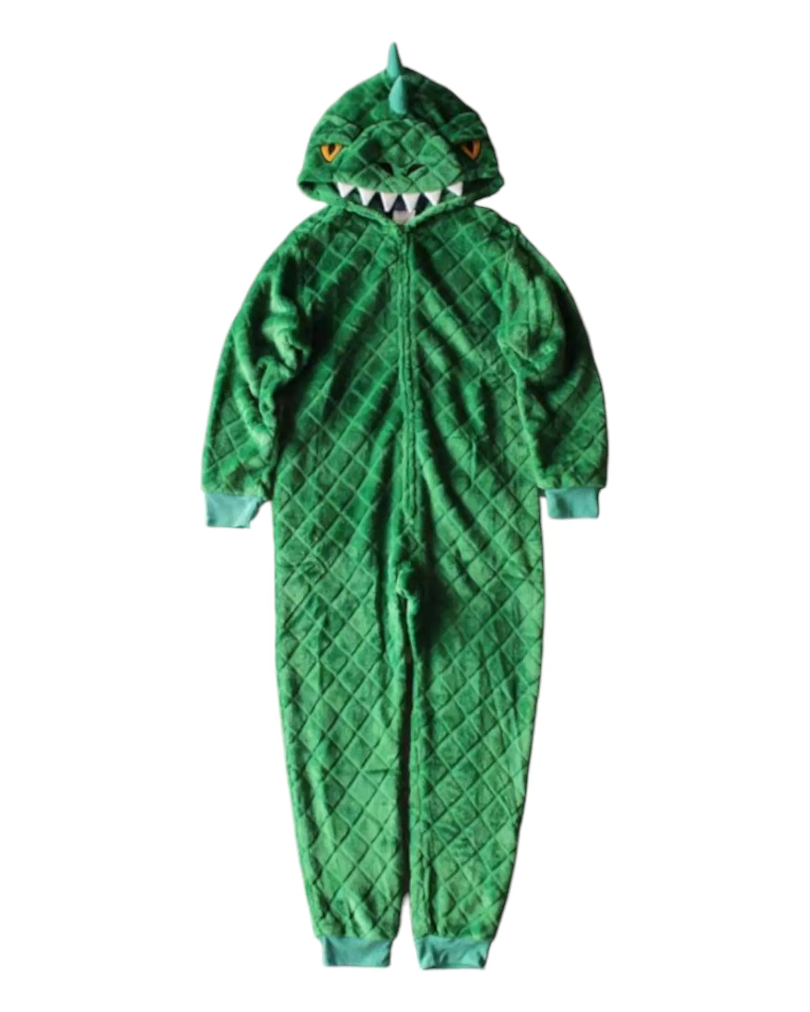 Boys' Hooded Patterned Fluffy Zip-Up Onesies