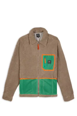 BRAIN DEAD MESHERPA ZIP JACKET NUTMEG