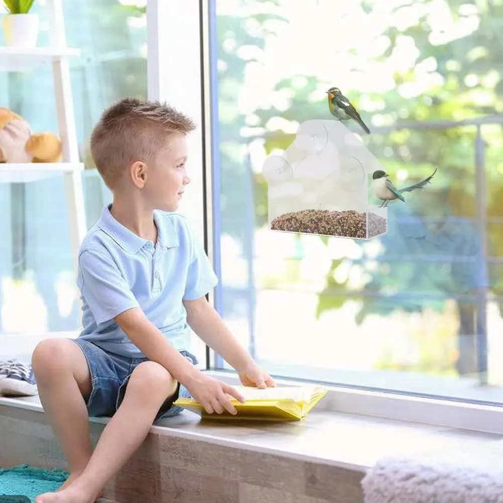 Brand new Acrylic Bird Feeder, place outside your window & watch the birds!