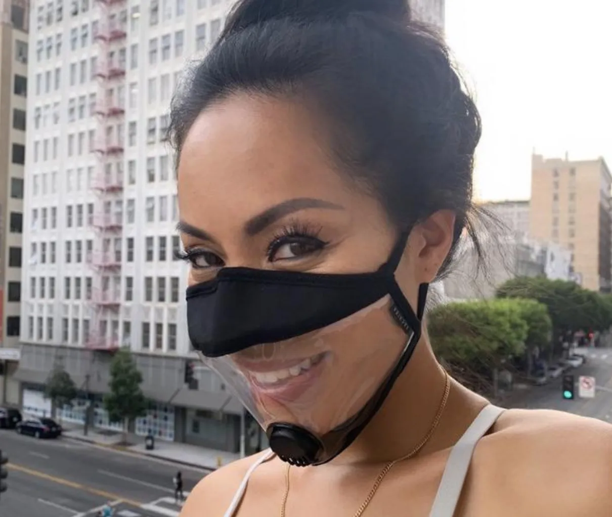 Burgundy Teacher Adult  Clear Window Mask Transparent Clear Mask by SACHIKA