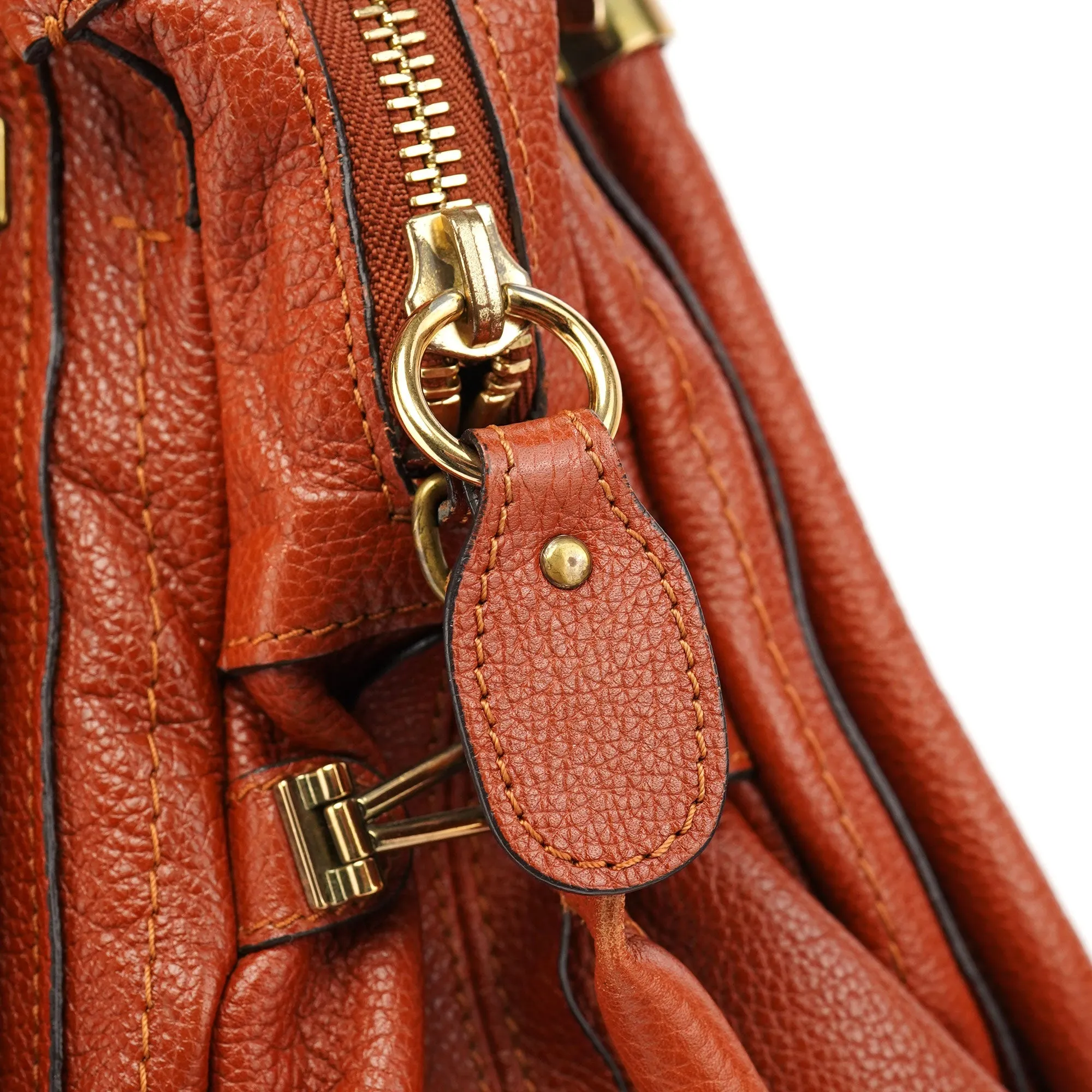 Burnt Orange Leather Paraty 2-Way Shoulder Bag