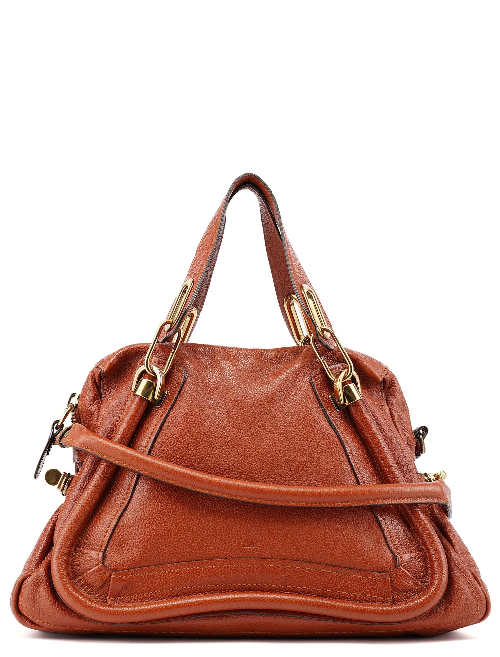 Burnt Orange Leather Paraty 2-Way Shoulder Bag