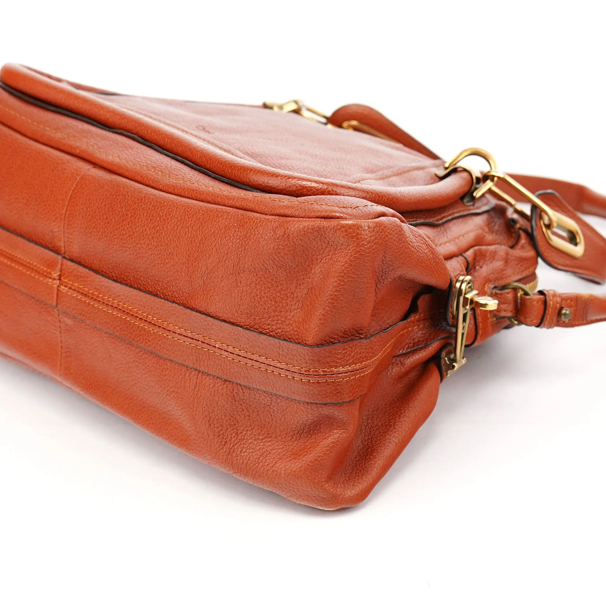 Burnt Orange Leather Paraty 2-Way Shoulder Bag