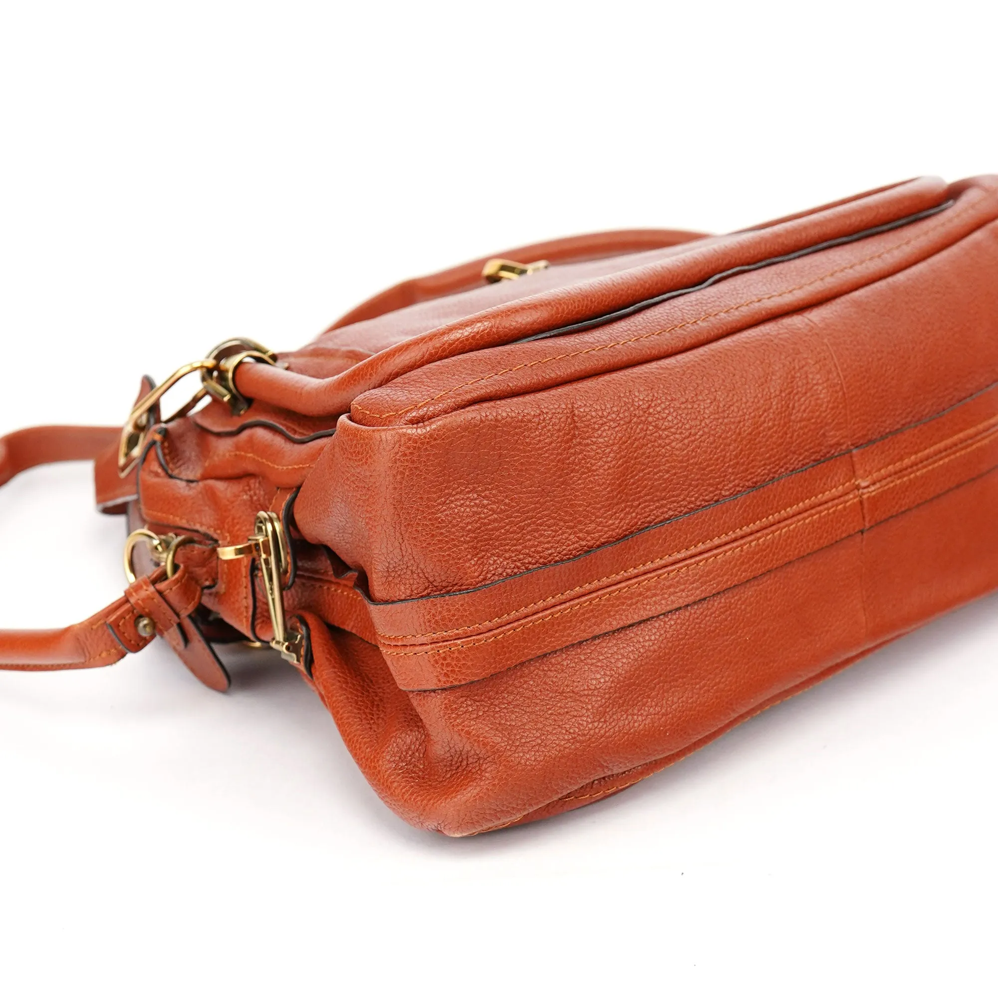 Burnt Orange Leather Paraty 2-Way Shoulder Bag