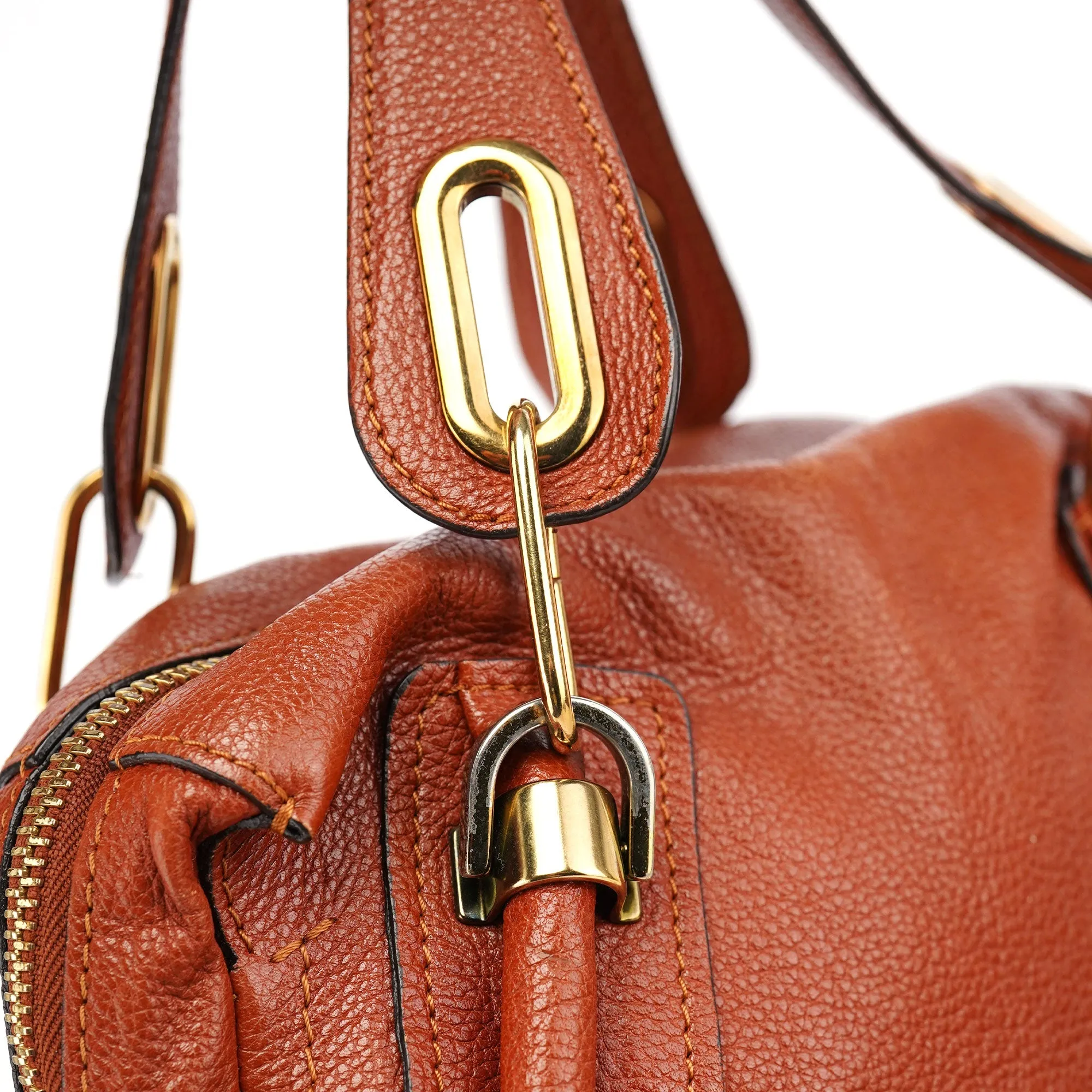 Burnt Orange Leather Paraty 2-Way Shoulder Bag