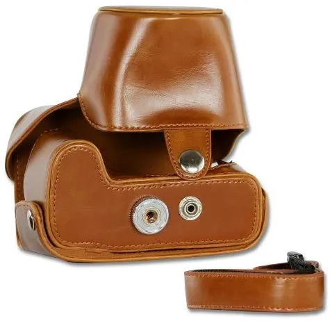 Camson Leather Case for Canon PowerShot SX60, SX50, SX40 (Coffee)