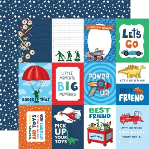 Carta Bella - Little Boy - 12x12 Single Sheet / 3x4 Journaling Cards