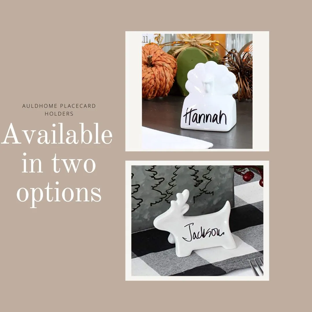 Ceramic Reusable Place Card Holders, Holiday-Themed