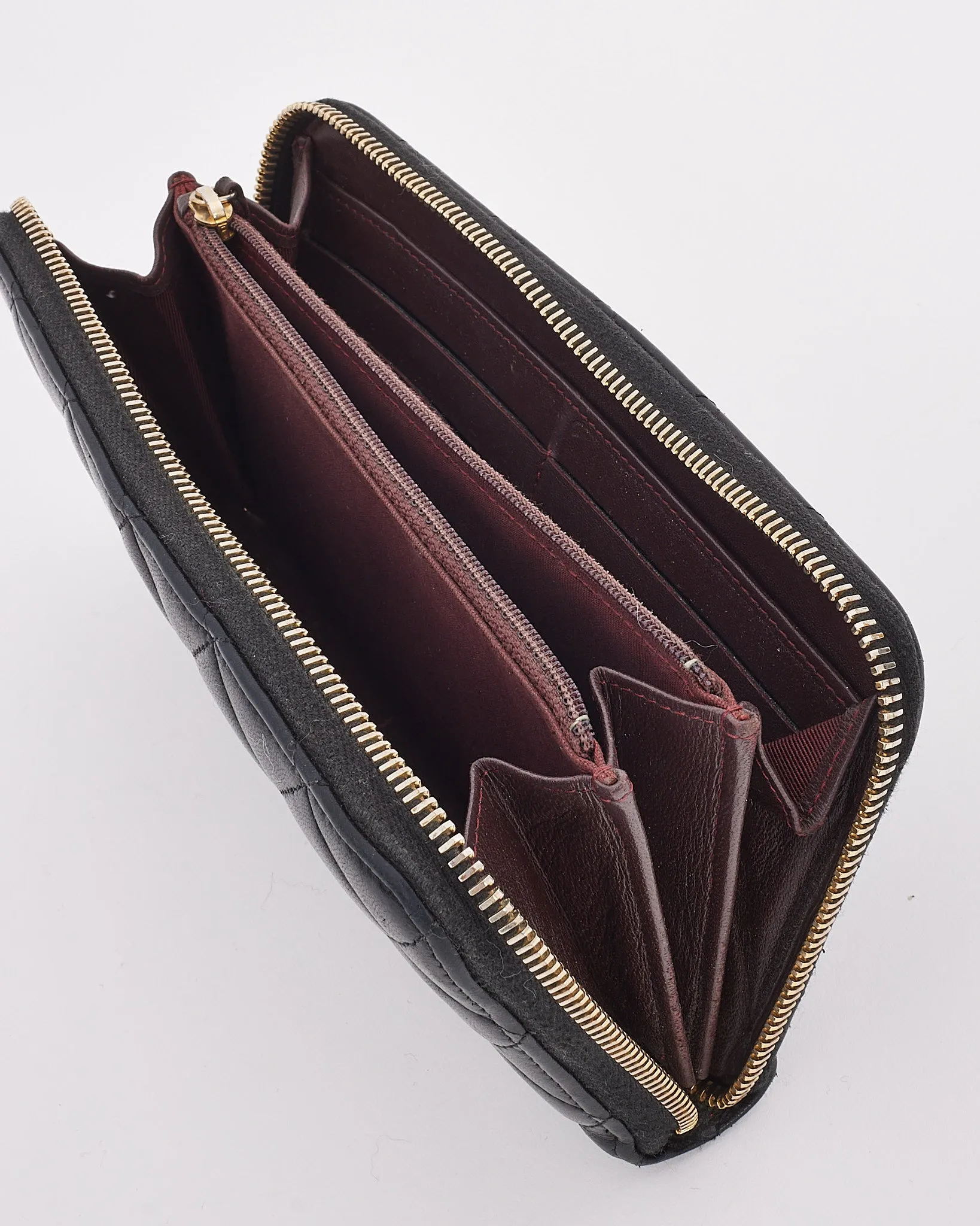 Chanel Black Quilted Leather Long Classic Wallet