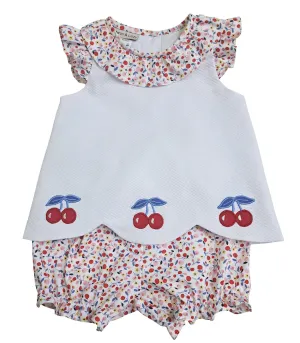 Cherries Applique Baby Girl's Bloomer Set