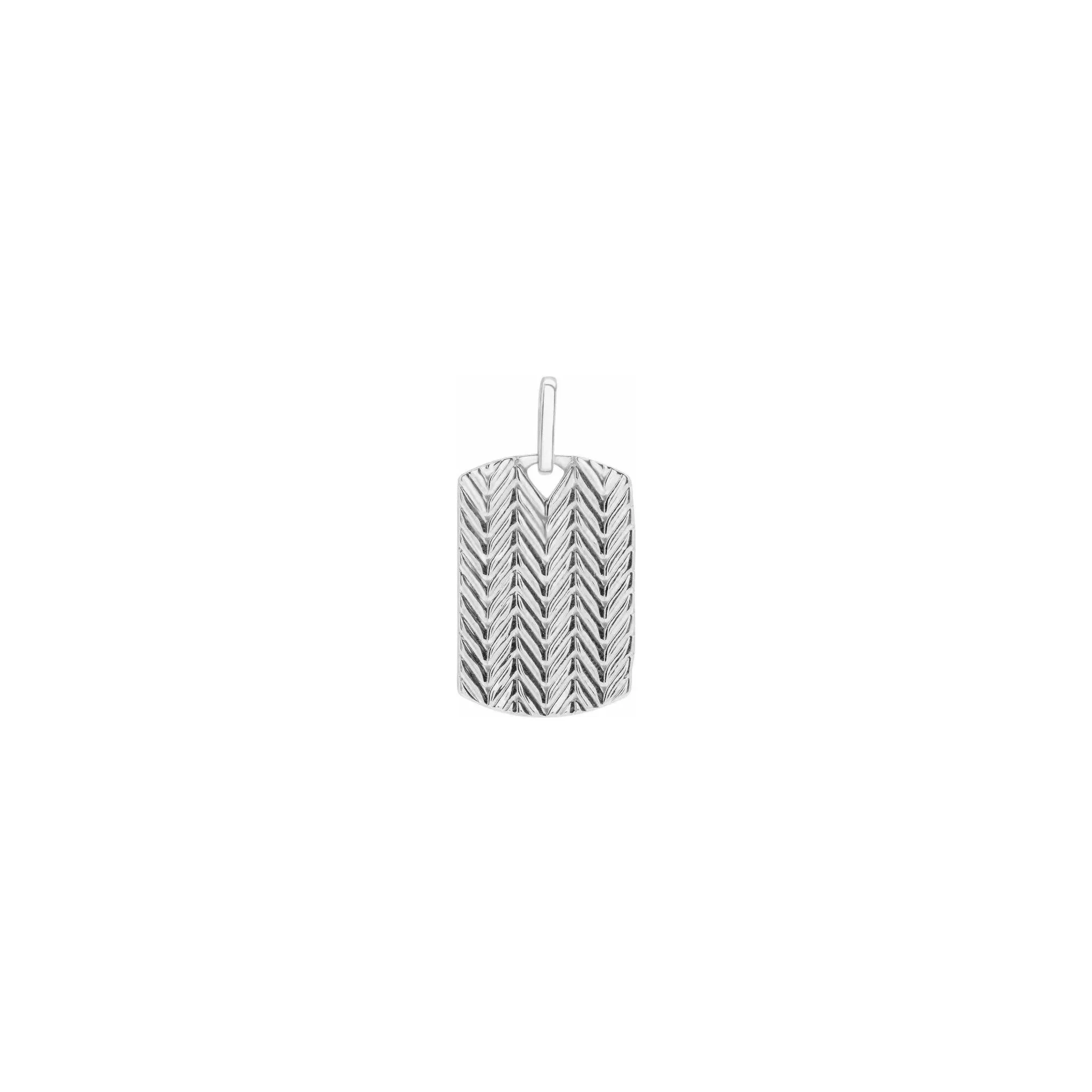 Chevron Patterned Dog Tag Pendant (14K)