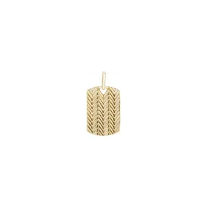 Chevron Patterned Dog Tag Pendant (14K)