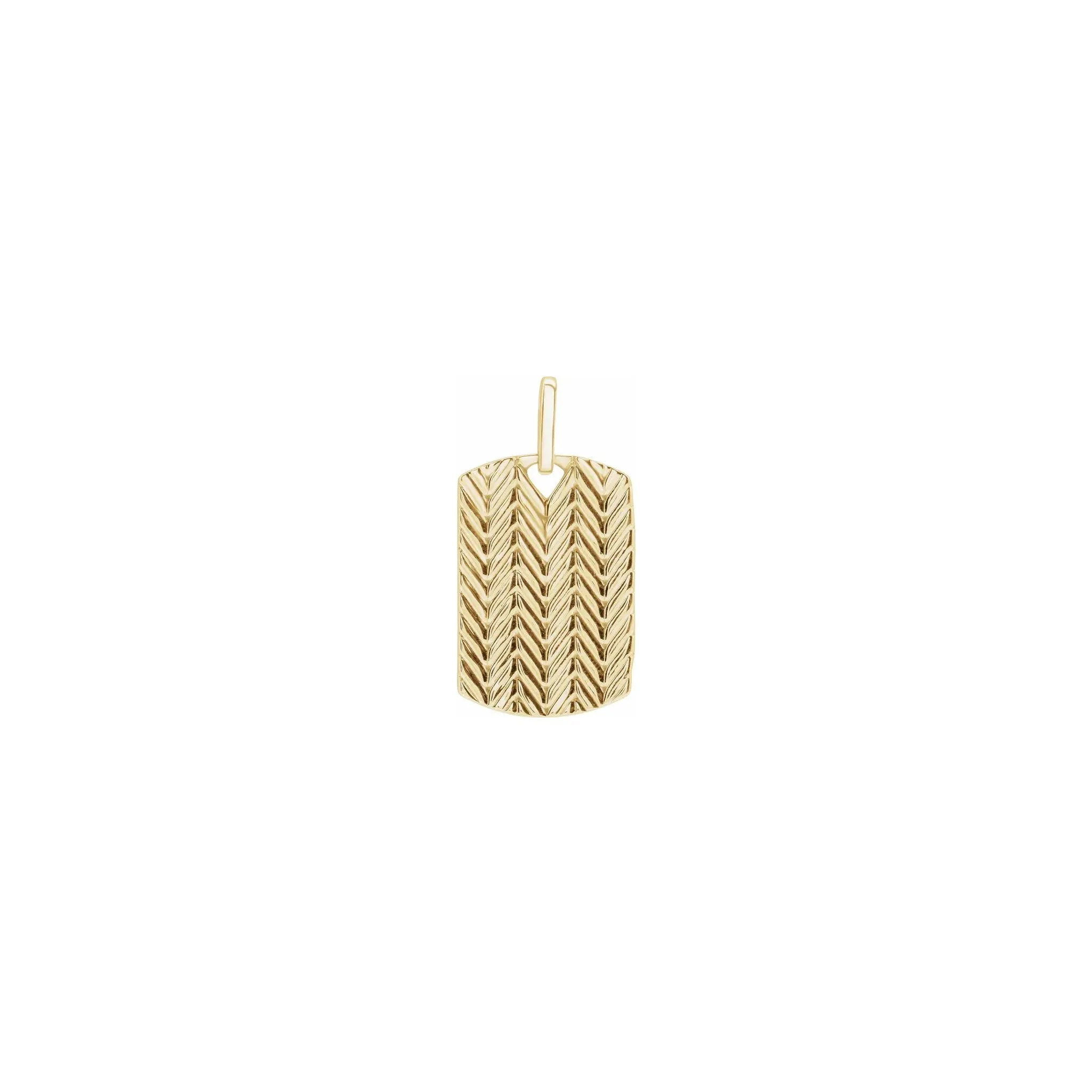 Chevron Patterned Dog Tag Pendant (14K)
