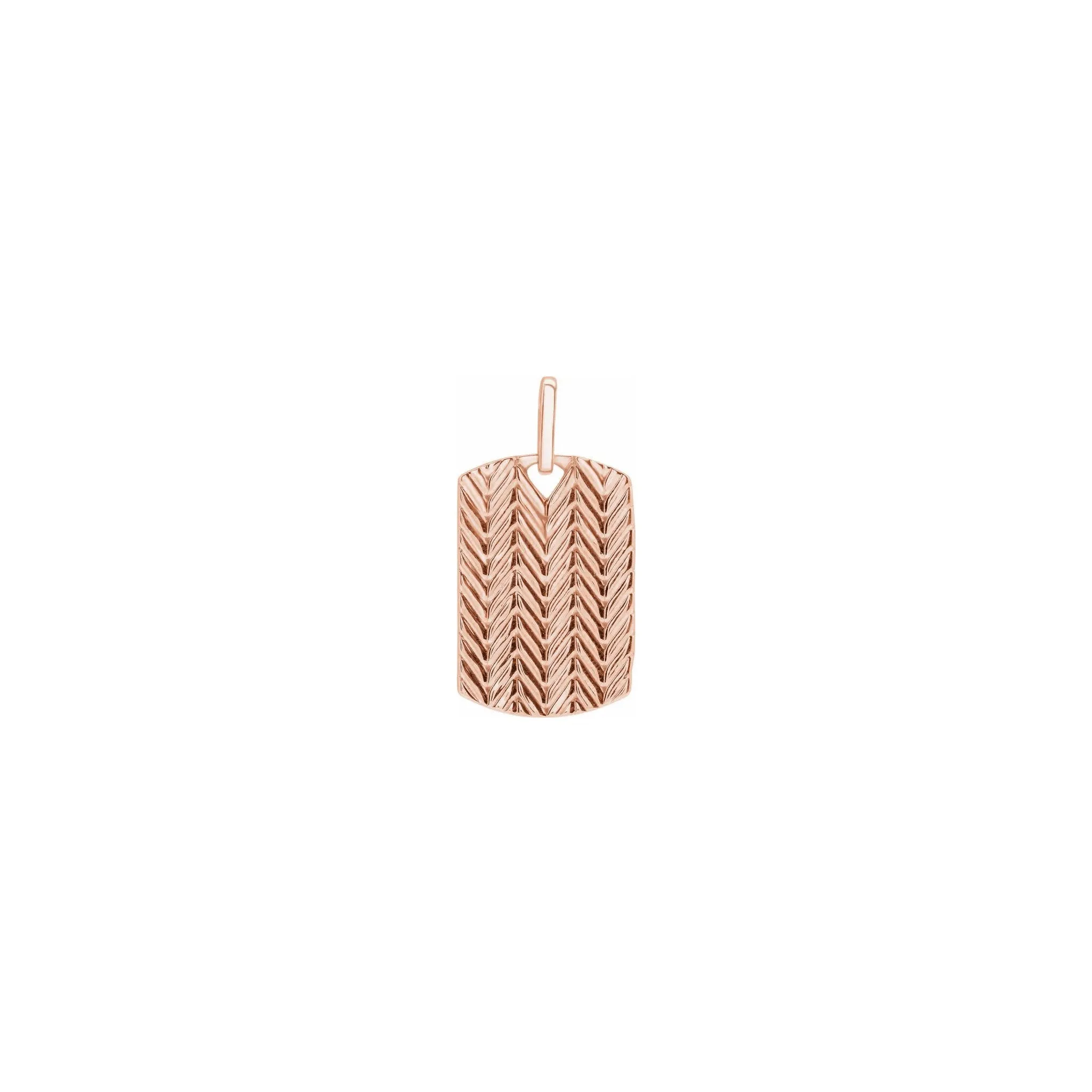 Chevron Patterned Dog Tag Pendant (14K)