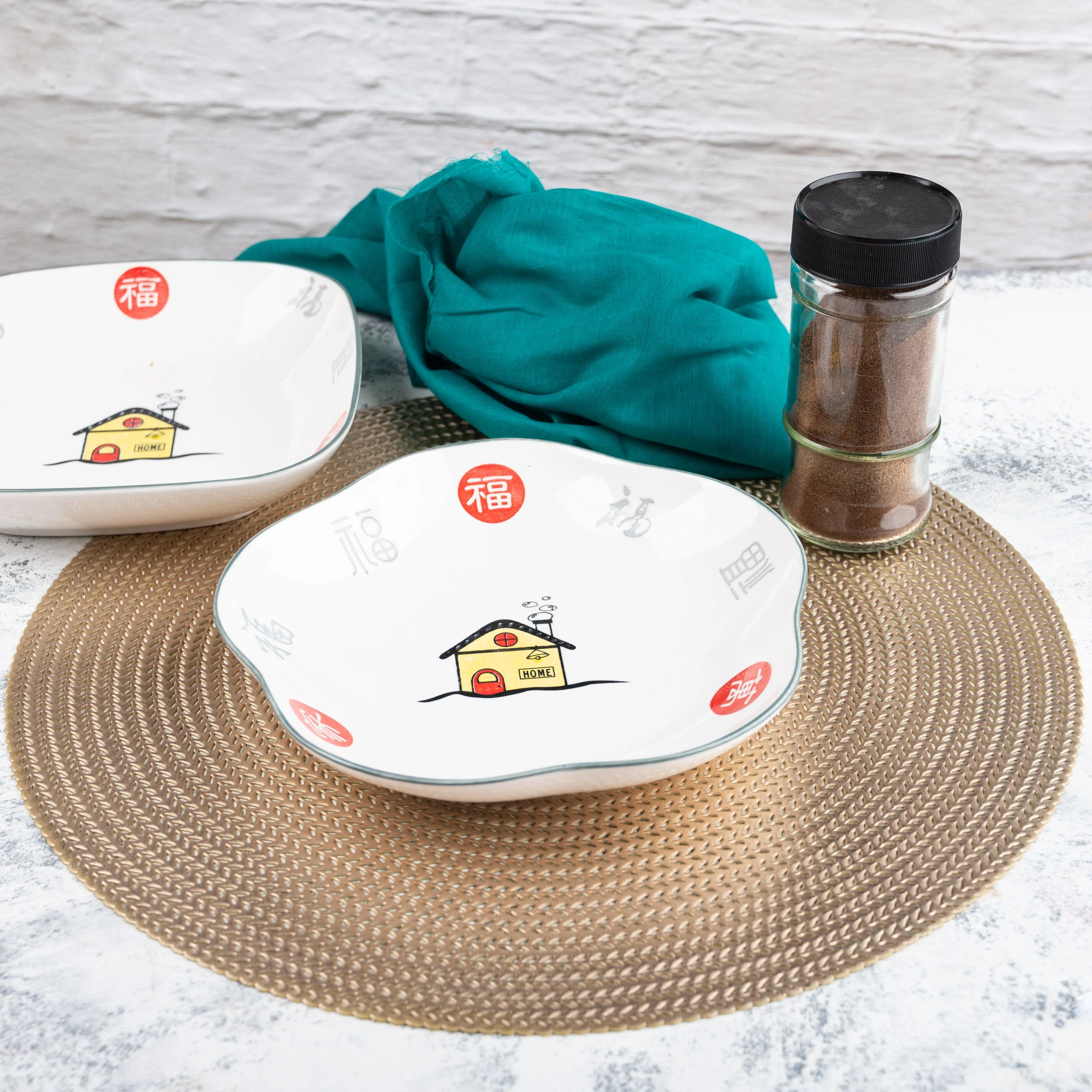 Chinese Rice Deep Plates (8 inches)