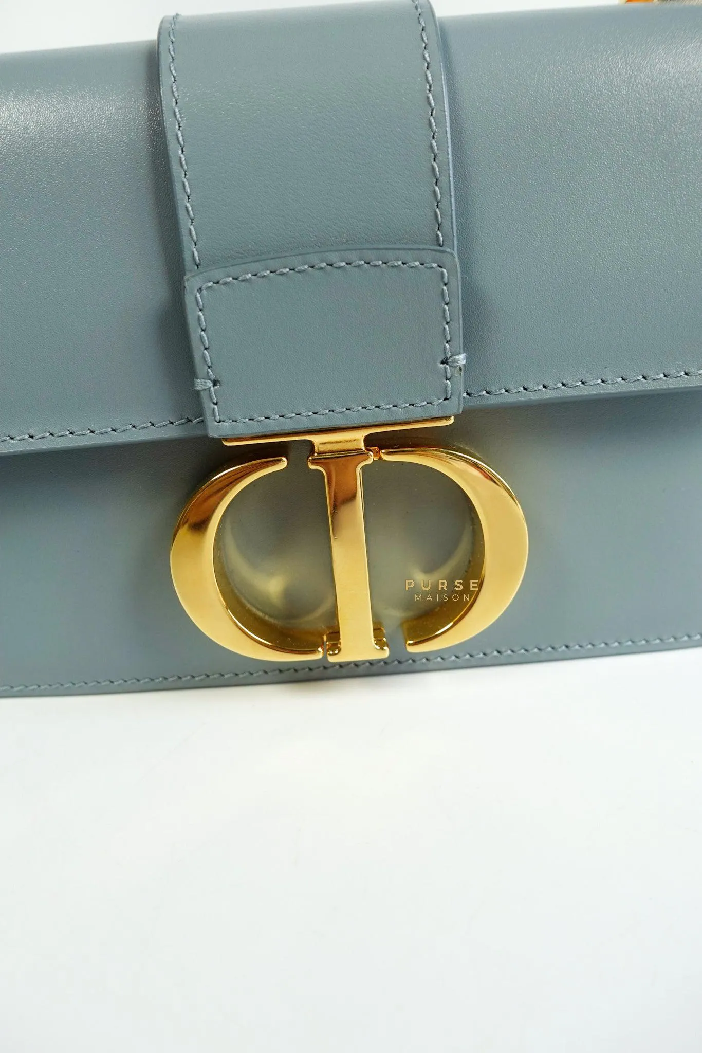 Christian Dior Micro 30 Montaigne Blue Gray Calfskin Bag