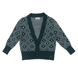 Clarence green embossed cardigan by Luis
