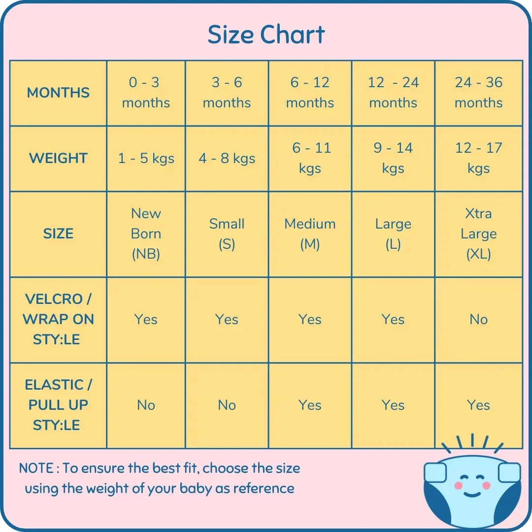 Cloth Diaper | Kaleido | Velcro Closure | Wrap On Style | With 2 Diaper Pads Free
