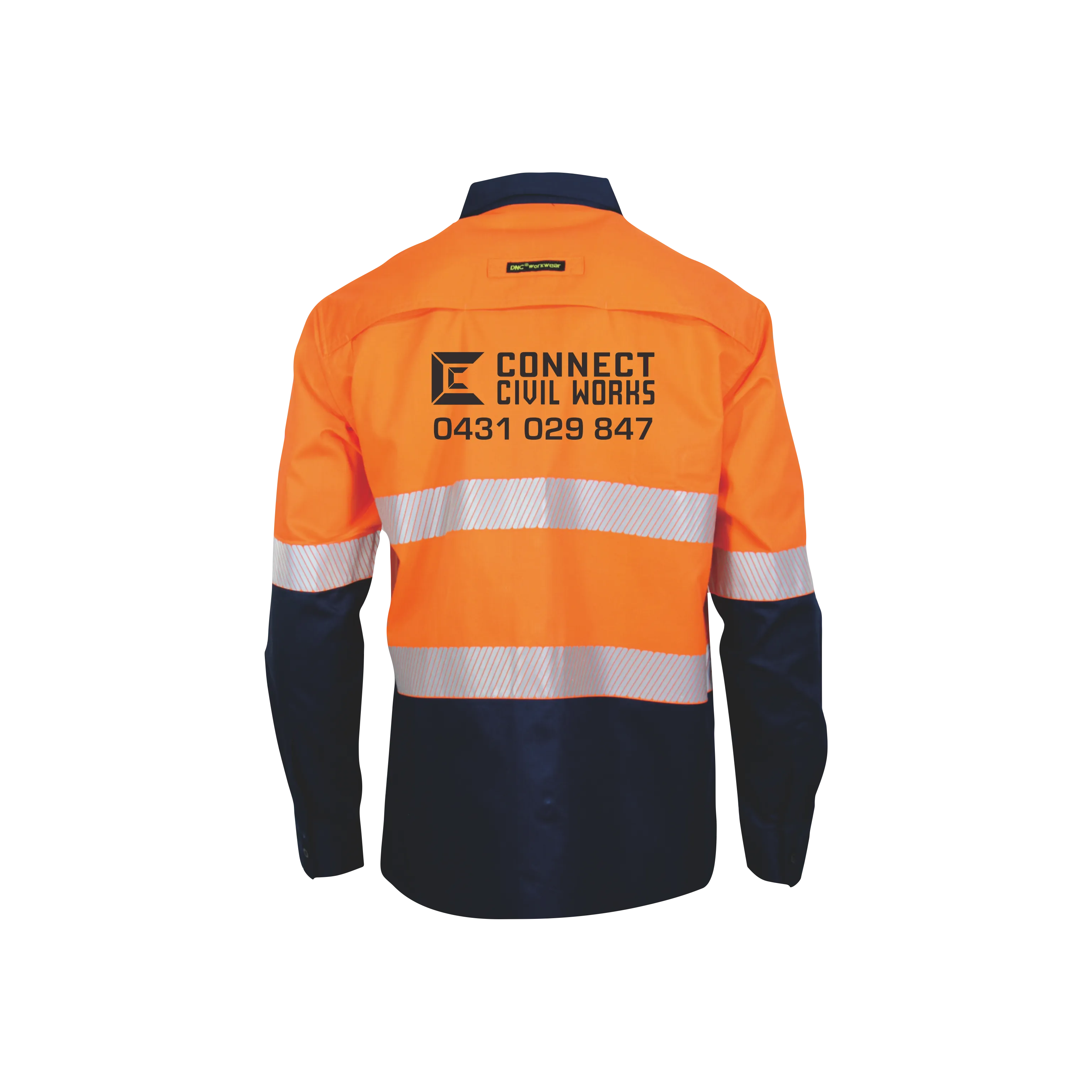 Connect Civil Works | HiVis Cool-Breeze Cotton Shirt  - Long sleeve