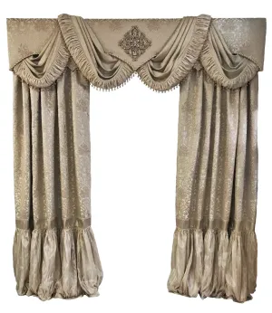 Cornice Board with Swags and Decorative Curtain Panels *Available in ANY of our Fabrics